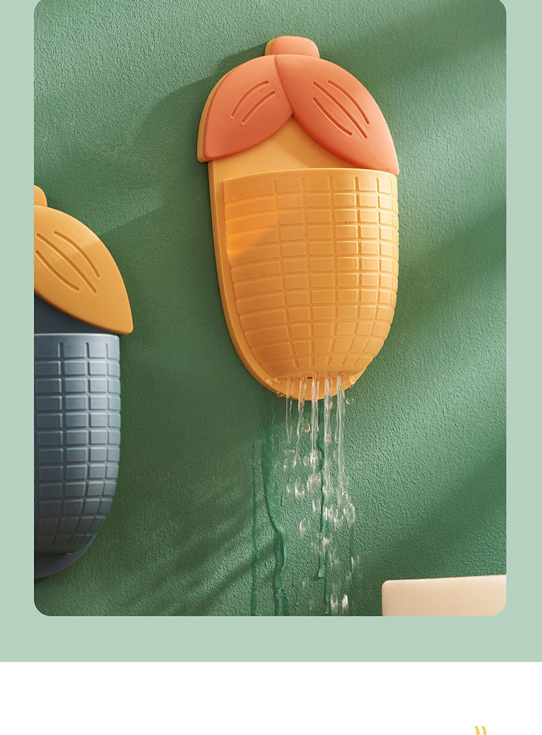 Cartoon Corn Toothbrush Holder Toothpaste Holder Bathroom and Dormitory Storage Rack Punch-Free with Hooks Comb Storage Rack