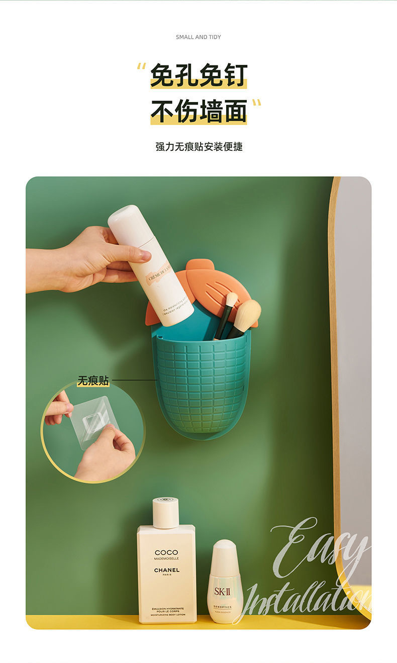 Cartoon Corn Toothbrush Holder Toothpaste Holder Bathroom and Dormitory Storage Rack Punch-Free with Hooks Comb Storage Rack