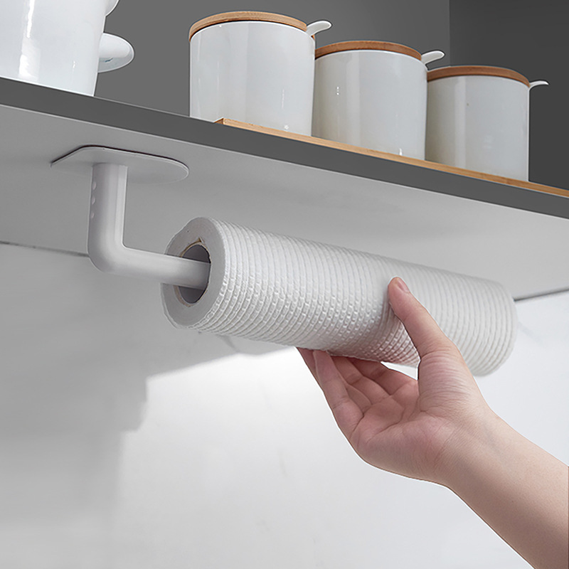 Hot Creative PunchFree Plastic Wrap Storage Rack Hanging Pot Lid Rack Kitchen Chopping Board Rack Storage Rack