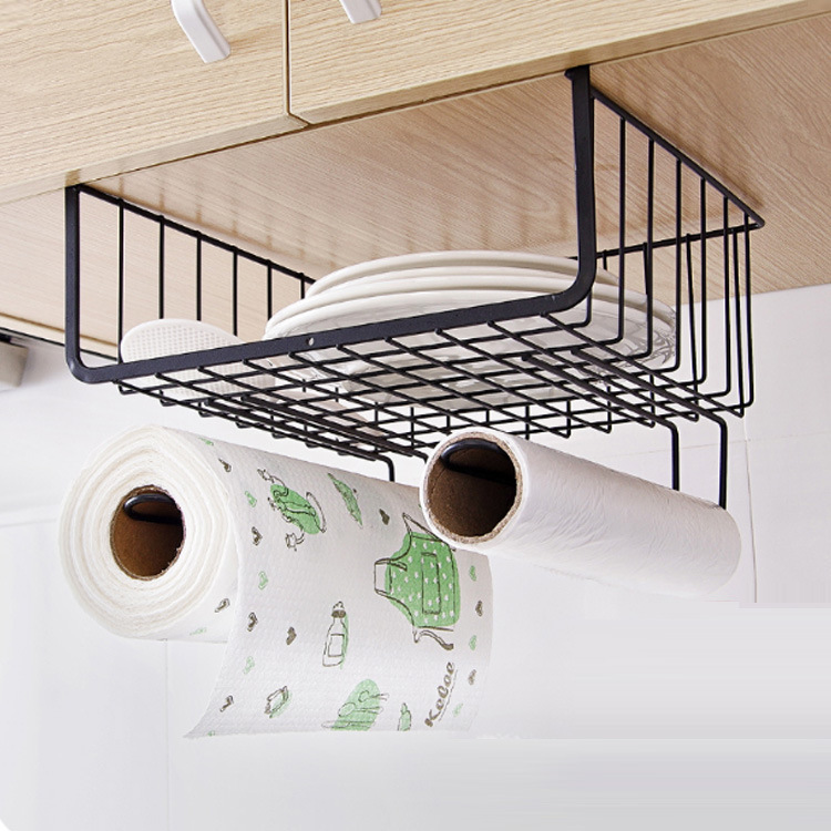 Wardrobe Storage Rack Metal Storage Rack Organizing Rack Kitchen Cabinet Lower Rack Compartment Hanging Basket Wall-Mounted Storage Rack