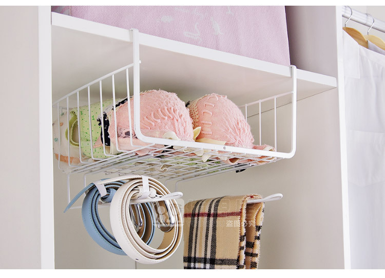 Wardrobe Storage Rack Metal Storage Rack Organizing Rack Kitchen Cabinet Lower Rack Compartment Hanging Basket Wall-Mounted Storage Rack