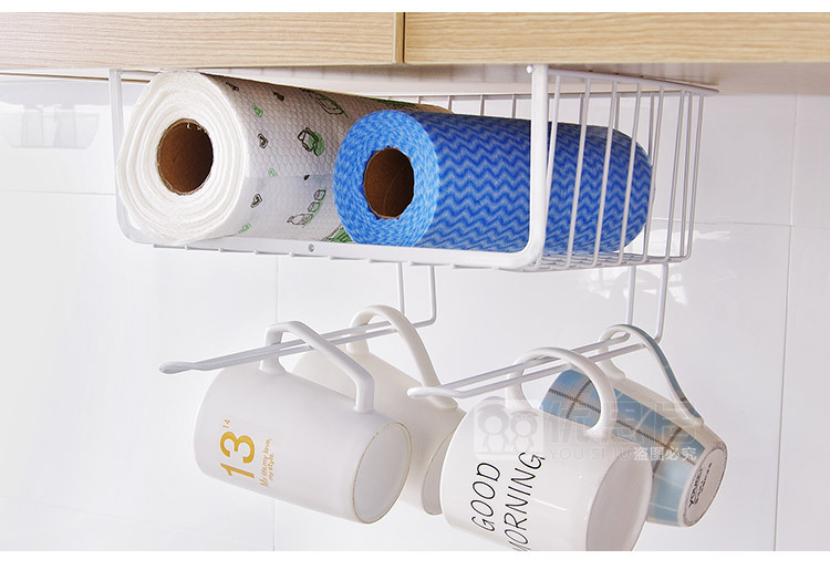 Wardrobe Storage Rack Metal Storage Rack Organizing Rack Kitchen Cabinet Lower Rack Compartment Hanging Basket Wall-Mounted Storage Rack