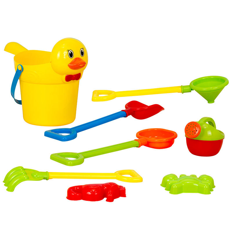 Children&#039;s Beach Toy Bucket Sand Digging Tool Outdoor Trolley Plastic Shovel Cassia Seed Sand Basin Toy Set
