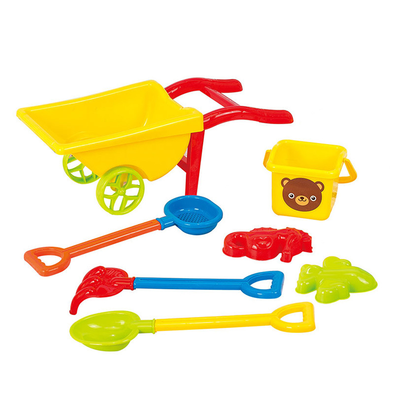 Children&#039;s Beach Toy Bucket Sand Digging Tool Outdoor Trolley Plastic Shovel Cassia Seed Sand Basin Toy Set