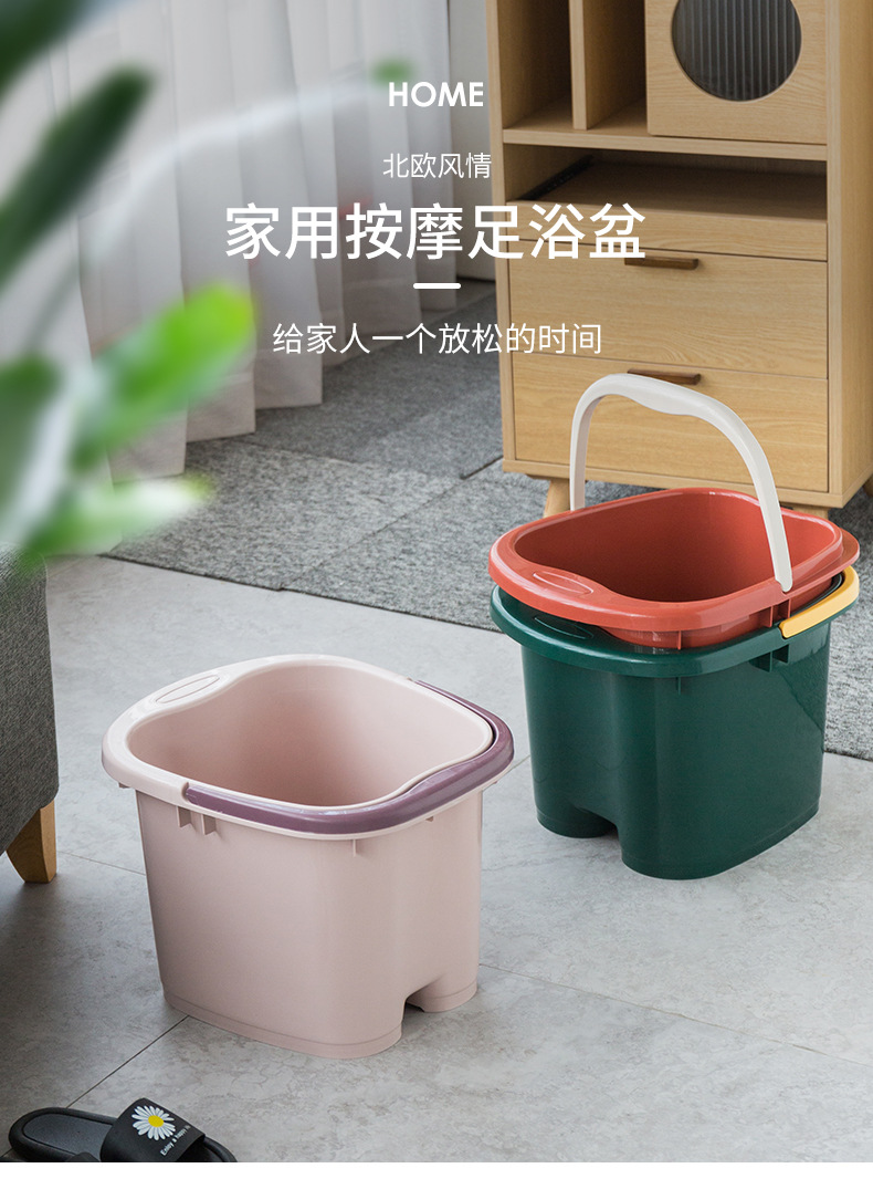 Plastic Foot Bath Barrel Lazy Four-Wheel Foot Bath Tool with Roller Portable Foot Barrel Massage Foot Bath Feet-Washing Basin Plastic Foot Bath Barrel Lazy Four-Wheel Foot Bath Tool with Roller Portable Foot Barrel Massage Foot Bath Feet-Washing Basin