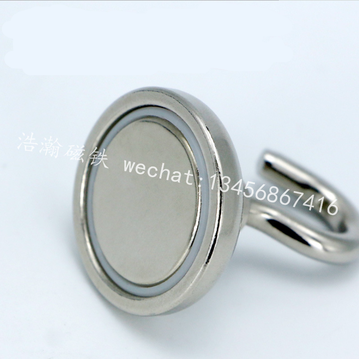 Neodymium iron boron strong suction magnetic hook with ring strong magnetic magnetic chuck magnet salvator ring magnet