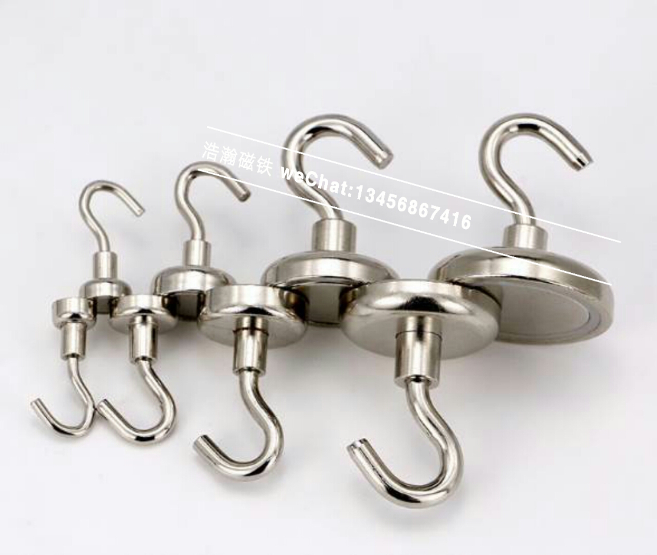 Neodymium iron boron strong suction magnetic hook with ring strong magnetic magnetic chuck magnet salvator ring magnet