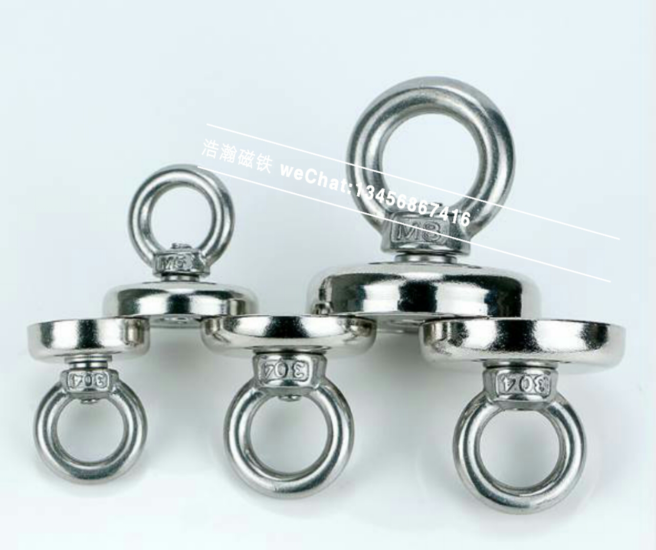 Neodymium iron boron strong suction magnetic hook with ring strong magnetic magnetic chuck magnet salvator ring magnet