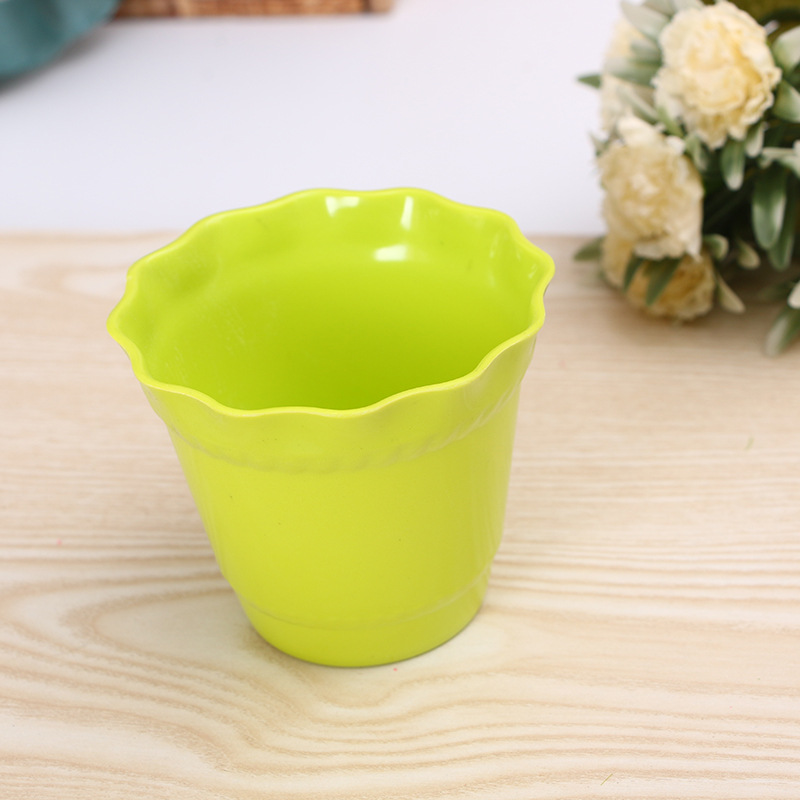 Creative resin color plastic flower pot circular potted garden flower pot flower flower basin home decoration