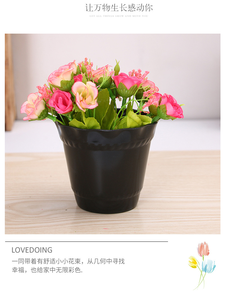 Creative resin color plastic flower pot circular potted garden flower pot flower flower basin home decoration