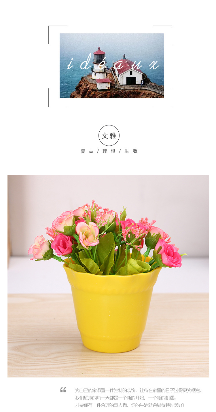 Creative resin color plastic flower pot circular potted garden flower pot flower flower basin home decoration