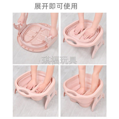 Plastic Folding Foot Tub 2020 Creative Folding Foot Wash Basin Household Massage Foot Bath Tub Gadgets Wholesale