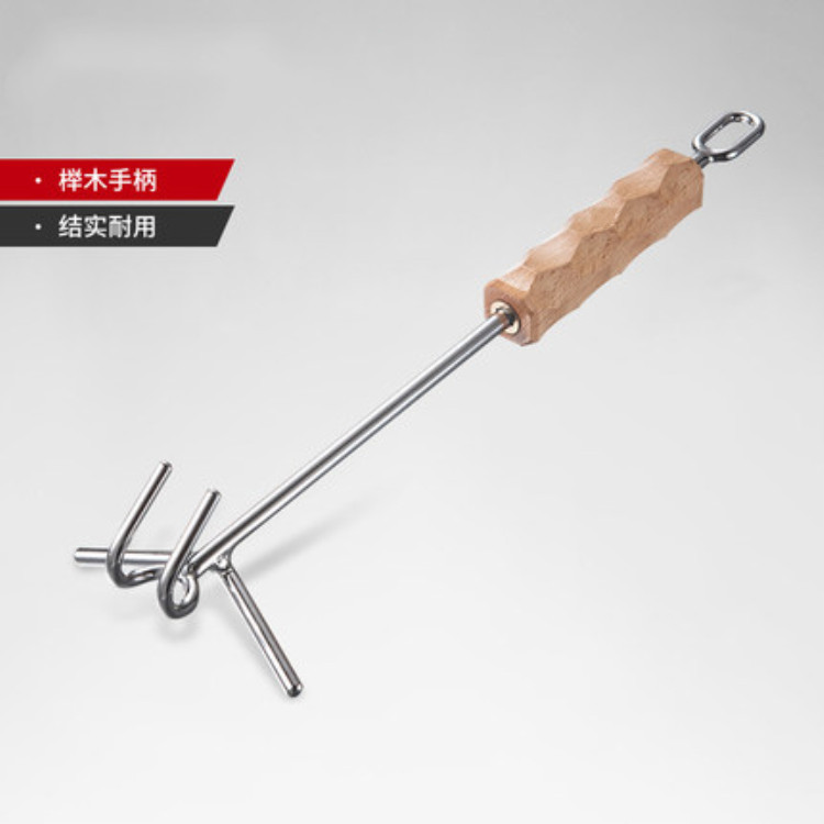 Outdoor Stainless Steel Double Hook Screwdriver Cast Iron Pot Lid Hook up Holland Pot Pot Lid Hook Anti-Scald Lengthened