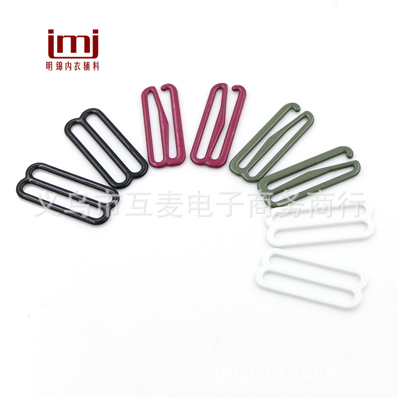 Iron Coated Glue Underwear Adjustable Buckle 1. 5cm1.8cm 2.0cm0 #8# 9# Shoulder Strap Buckle Underwear Buckle Bra Hook
