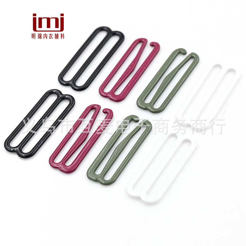 Iron Coated Glue Underwear Adjustable Buckle 1. 5cm1.8cm 2.0cm0 #8# 9# Shoulder Strap Buckle Underwear Buckle Bra Hook