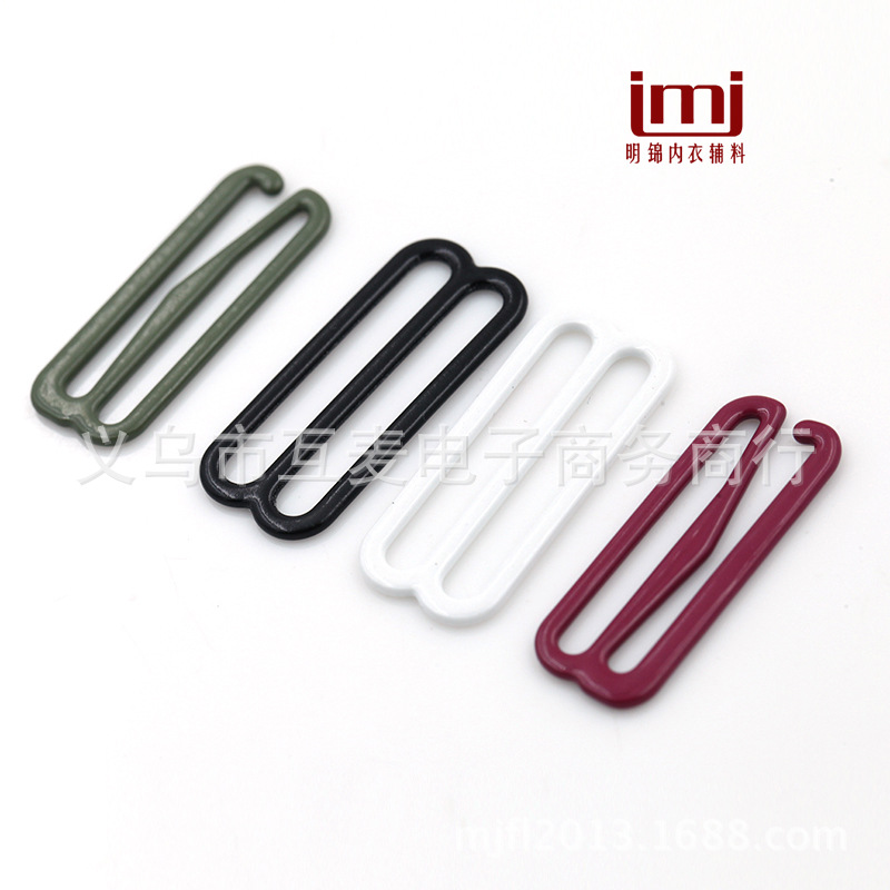 Iron Coated Glue Underwear Adjustable Buckle 1. 5cm1.8cm 2.0cm0 #8# 9# Shoulder Strap Buckle Underwear Buckle Bra Hook