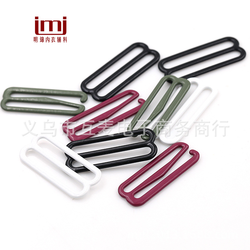 Iron Coated Glue Underwear Adjustable Buckle 1. 5cm1.8cm 2.0cm0 #8# 9# Shoulder Strap Buckle Underwear Buckle Bra Hook