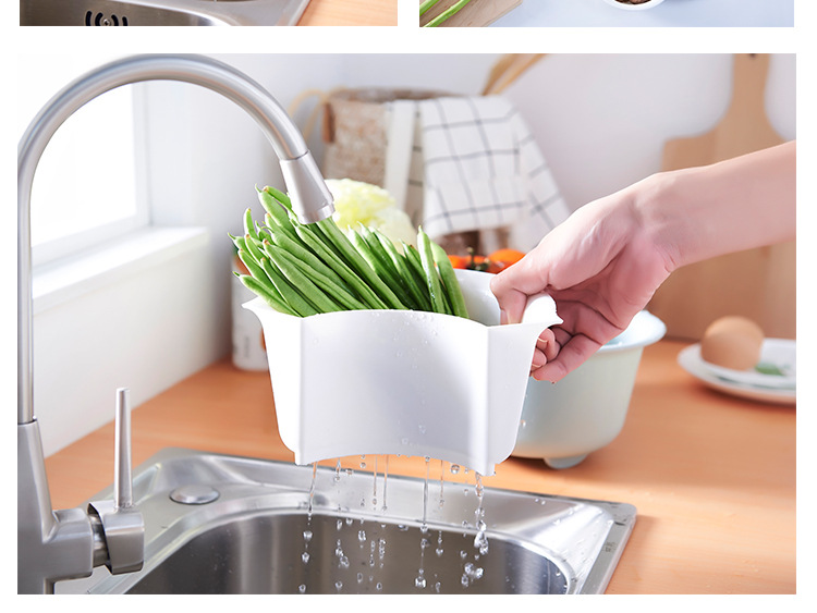Double plastic household wash basin wash basket hot pot vegetable platter fruit platter dripping basin basket