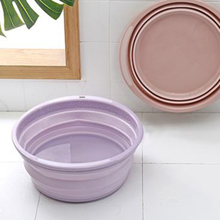 Household Portable Laundry Basin Plastic Wash-Basin Travel &amp; Outdoor Telescopic Folding Basin Feet-Washing Basin Wholesale