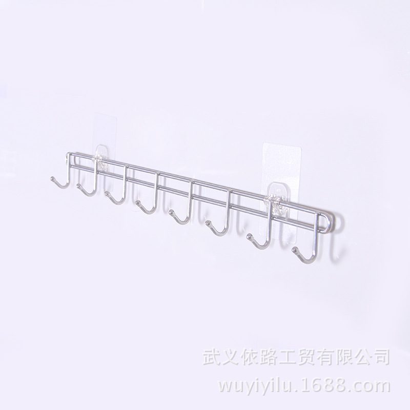 Daily Necessities Creative Iron Metal Wall Hook Nail-Free Adhesive Hook Kitchen Bathroom Home Wholesale