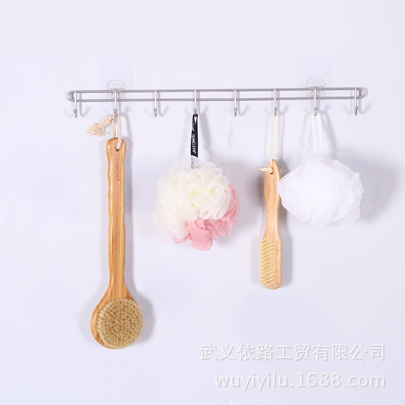 Daily Necessities Creative Iron Metal Wall Hook Nail-Free Adhesive Hook Kitchen Bathroom Home Wholesale