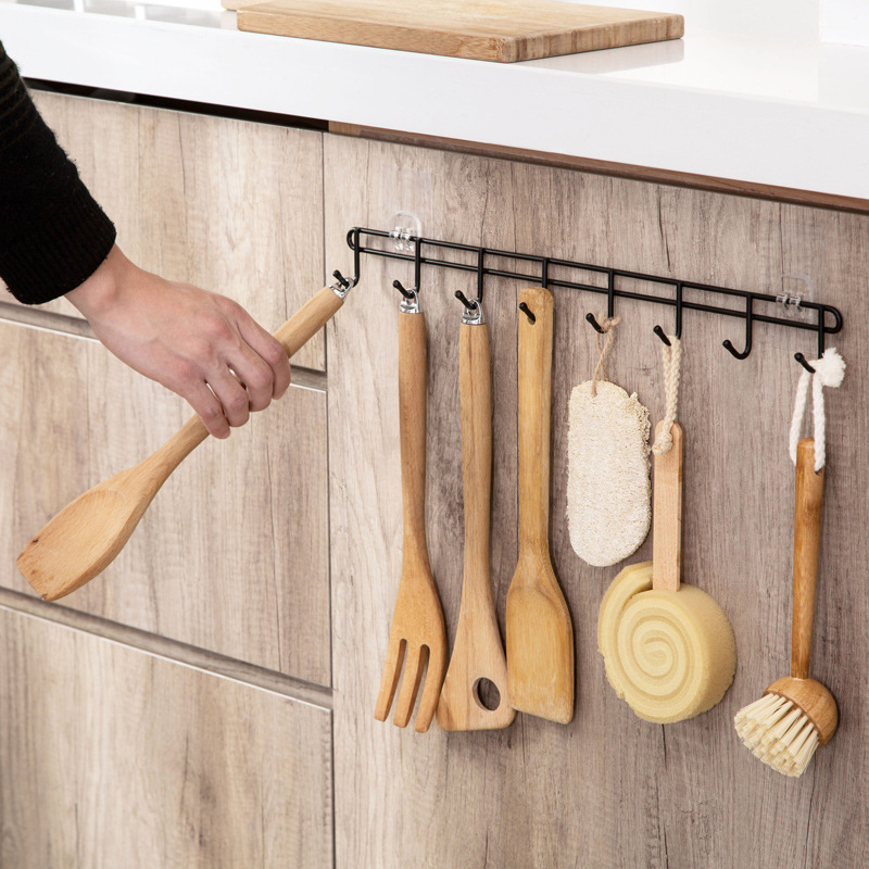 Daily Necessities Creative Iron Metal Wall Hook Nail-Free Adhesive Hook Kitchen Bathroom Home Wholesale