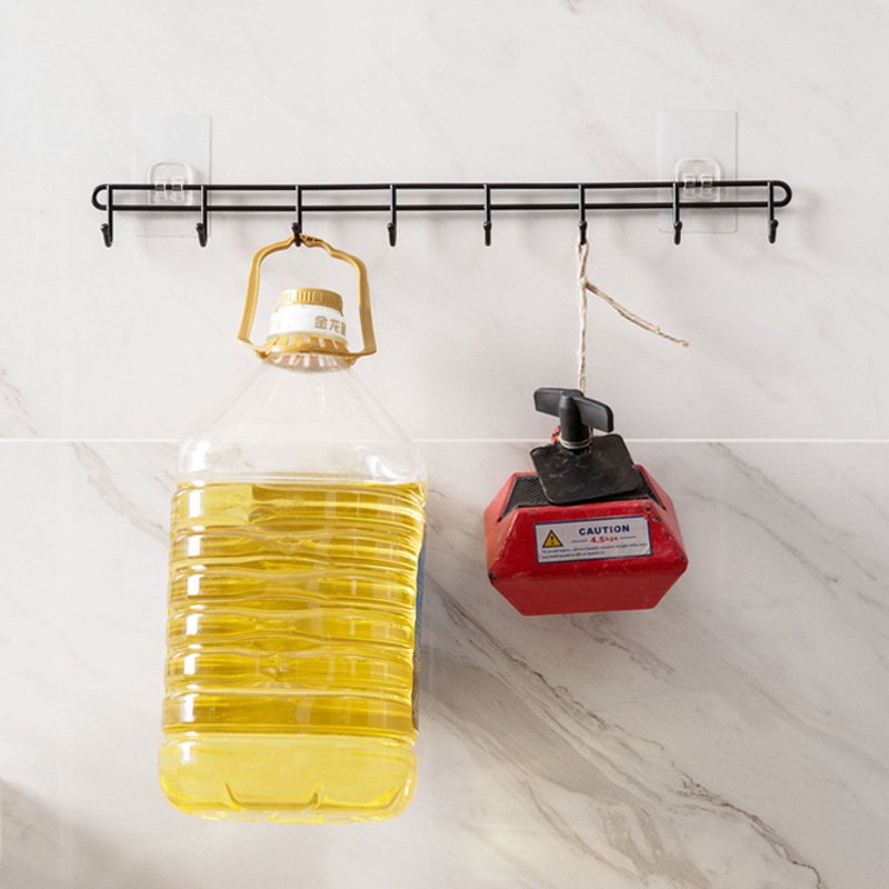 Daily Necessities Creative Iron Metal Wall Hook Nail-Free Adhesive Hook Kitchen Bathroom Home Wholesale