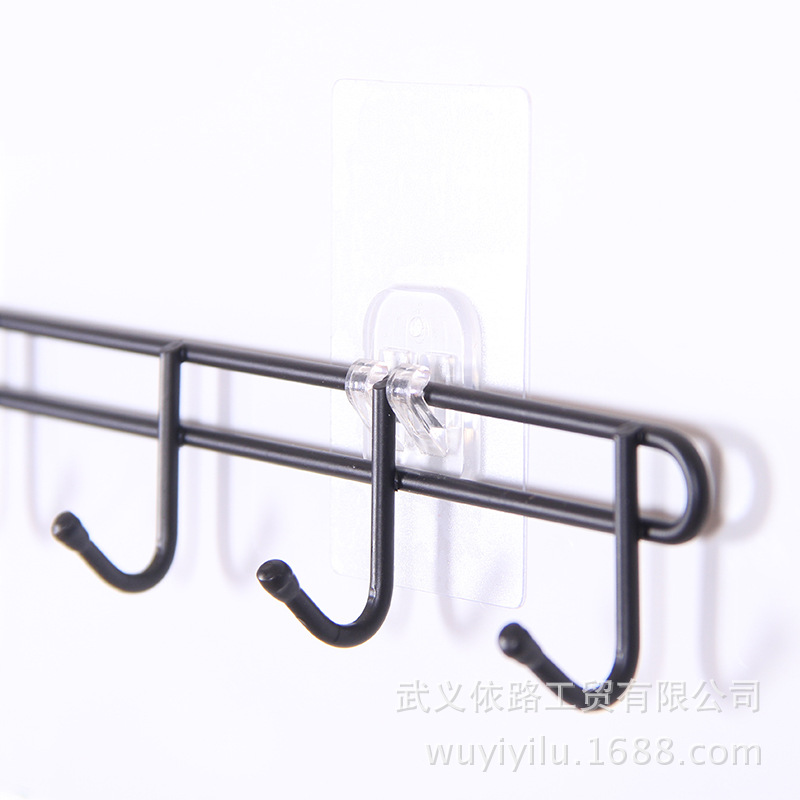 Daily Necessities Creative Iron Metal Wall Hook Nail-Free Adhesive Hook Kitchen Bathroom Home Wholesale