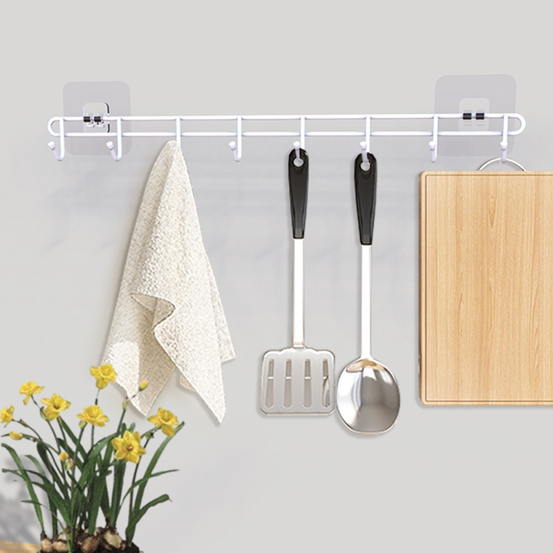 Daily Necessities Creative Iron Metal Wall Hook Nail-Free Adhesive Hook Kitchen Bathroom Home Wholesale