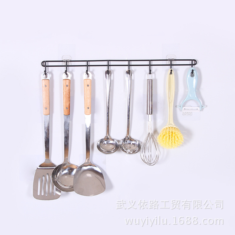 Daily Necessities Creative Iron Metal Wall Hook Nail-Free Adhesive Hook Kitchen Bathroom Home Wholesale