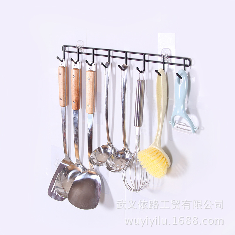 Daily Necessities Creative Iron Metal Wall Hook Nail-Free Adhesive Hook Kitchen Bathroom Home Wholesale