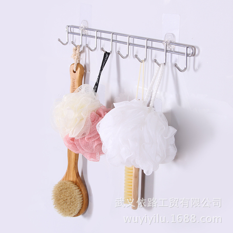 Daily Necessities Creative Iron Metal Wall Hook Nail-Free Adhesive Hook Kitchen Bathroom Home Wholesale
