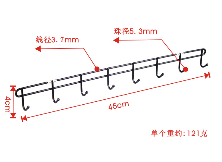 Daily Necessities Creative Iron Metal Wall Hook Nail-Free Adhesive Hook Kitchen Bathroom Home Wholesale