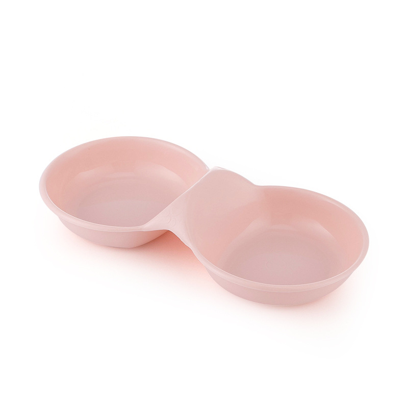 Pet Double Bowl Plastic Pet Feeding Bowl Small Pet Available Food Bowl Cat Basin 0013