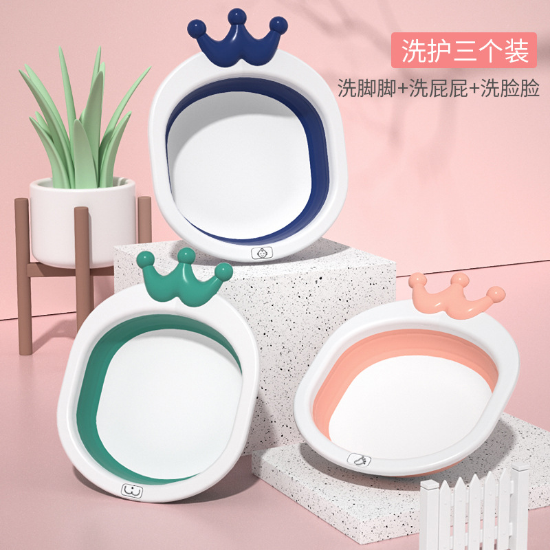 Foldable Washbasin Children Washbasin Plastic Retractable Student Household Dormitory Travel Portable Folding Basin Wholesale