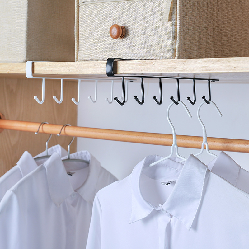 2563 Kitchen Iron Art Non-Marking Nail-Free Hook Cabinet Storage Hanger Multifunctional Wardrobe Row Hook Organizing Rack