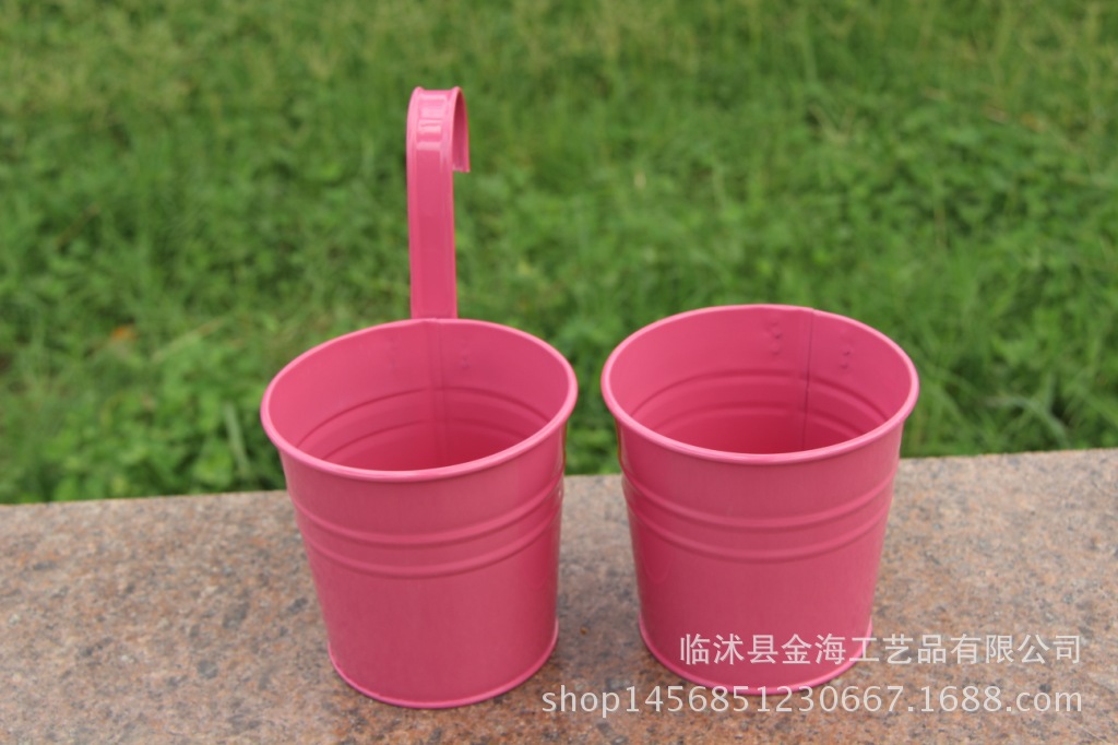 Amazon Hot Selling Removable Hook Flower Pot Hook Small Bucket Iron Sheet Small Bucket Succulent Flower Pot Iron Sheet Hanging Pot Holder