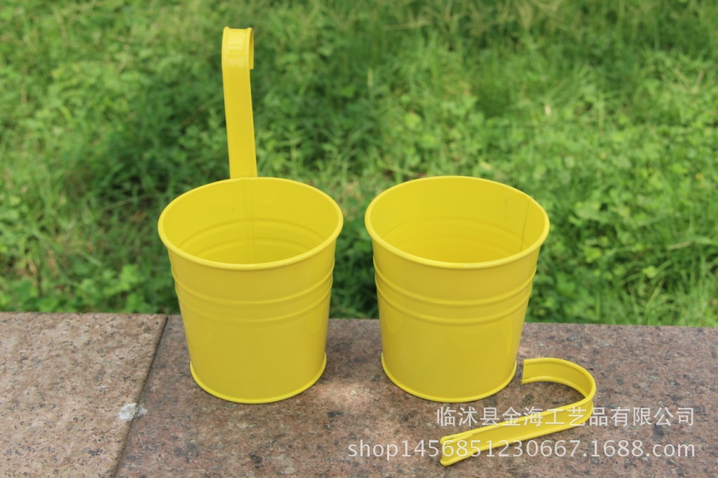 Amazon Hot Selling Removable Hook Flower Pot Hook Small Bucket Iron Sheet Small Bucket Succulent Flower Pot Iron Sheet Hanging Pot Holder