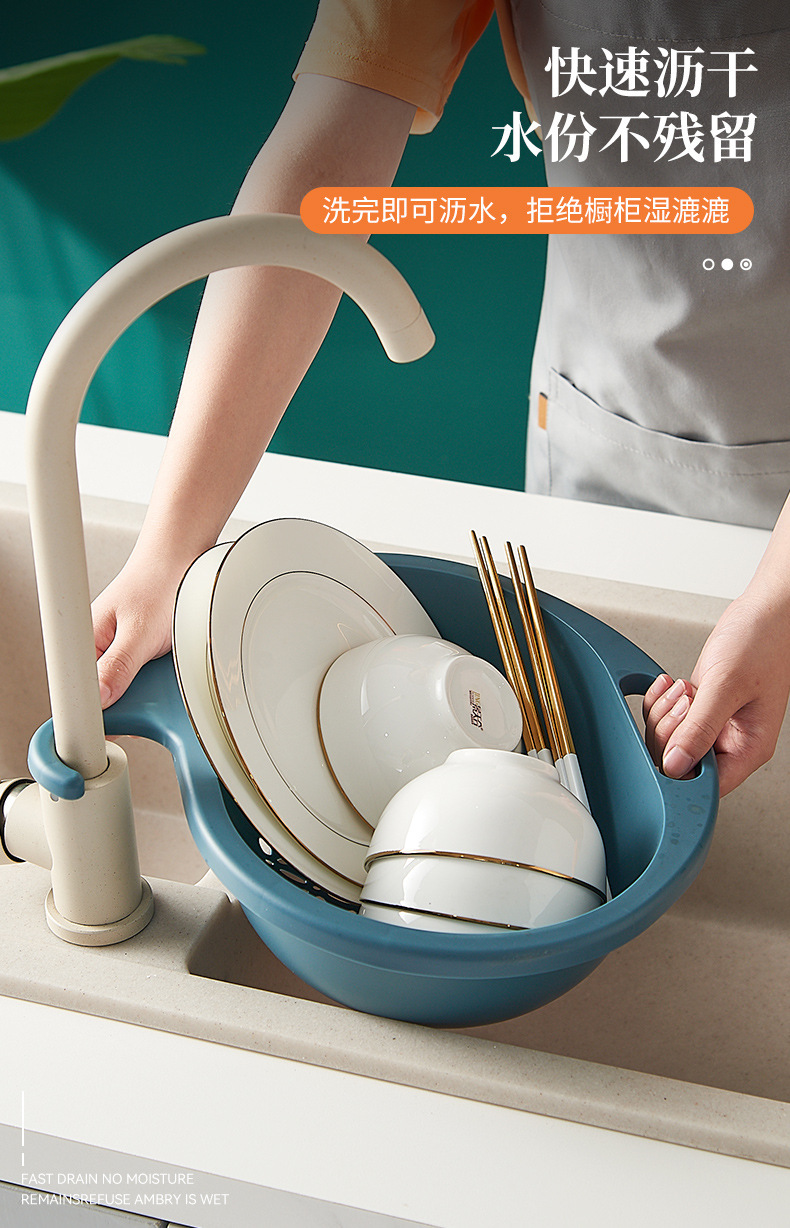 Hanging Drain Basket Kitchen Sink Hook Washing Basin Multi-Functional Plastic Fruit Vegetable Storage Basket Dish Rack