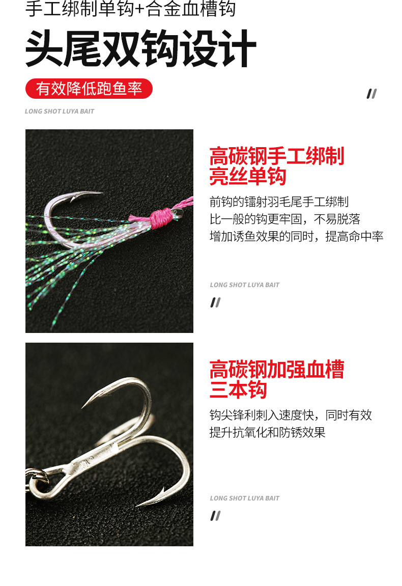 Lure Bait Iron Plate Lead Bait Double Hook Lure Lure Iron Plate Bait Jig Shore Throw Tossing Weever Fake Bait