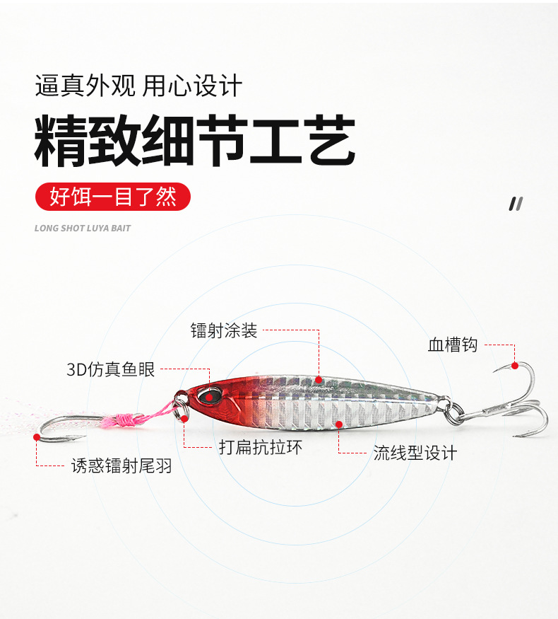 Lure Bait Iron Plate Lead Bait Double Hook Lure Lure Iron Plate Bait Jig Shore Throw Tossing Weever Fake Bait