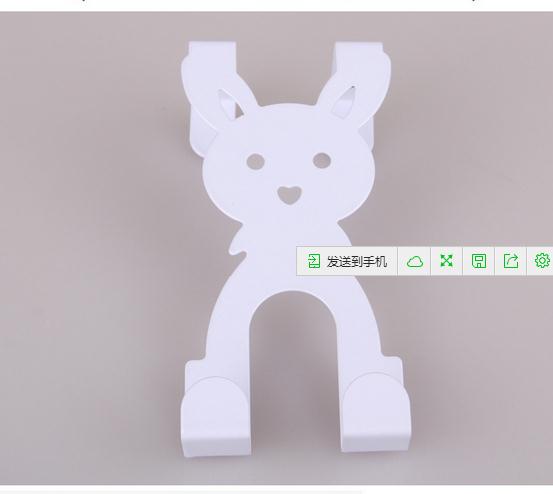 Cartoon Rabbit Creative and Powerful Iron Art Non-Marking Door Rear Hook Door Back Type Nail-Free Hanger Clothes Hook