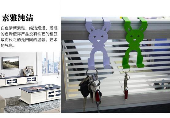 Cartoon Rabbit Creative and Powerful Iron Art Non-Marking Door Rear Hook Door Back Type Nail-Free Hanger Clothes Hook