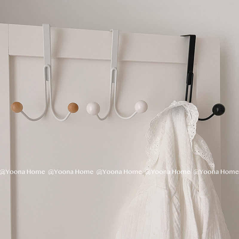 Iron Simple Punch-Free Door Hook Wardrobe Hook Metal Craft Coat and Cap Multi-Functional Double-Headed Hook Iron Simple Punch-Free Door Hook Wardrobe Hook Metal Craft Coat and Cap Multi-Functional Double-Headed Hook