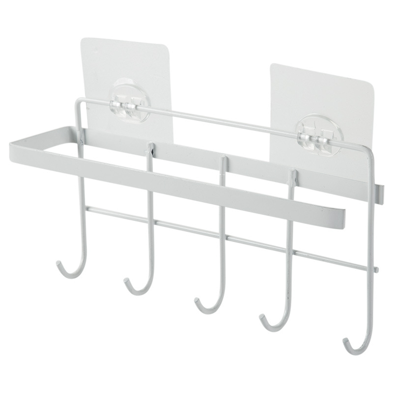 Rack of Iron Art Cabinet Multifunctional Kitchen watcher and Appliances Row hook Kitchen Storage Rack Seamless nail hook towel Rack roll paper Rack