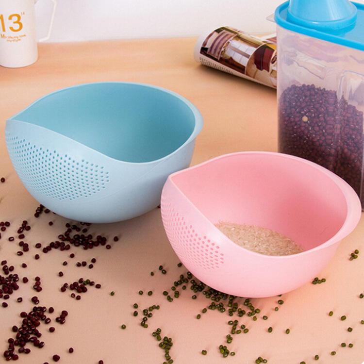Kitchen Rice Washing Machine Vegetable Washing Basket Korean Creative Drain Basket Rice Washing Filter Wash Fruit Basin Washing Basin Plastic Basket