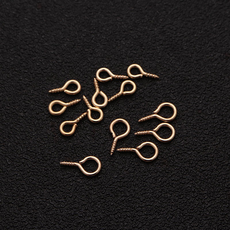 The factory supplies various specifications Sheep Eye Nails gold iron sheep eye ring screw hook lobster toy doll Accessories