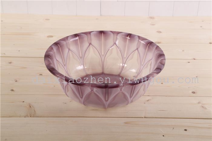 The plastic washbasin transparent basin laundry box washes the foot box high imitation jade plastic washbasin.
