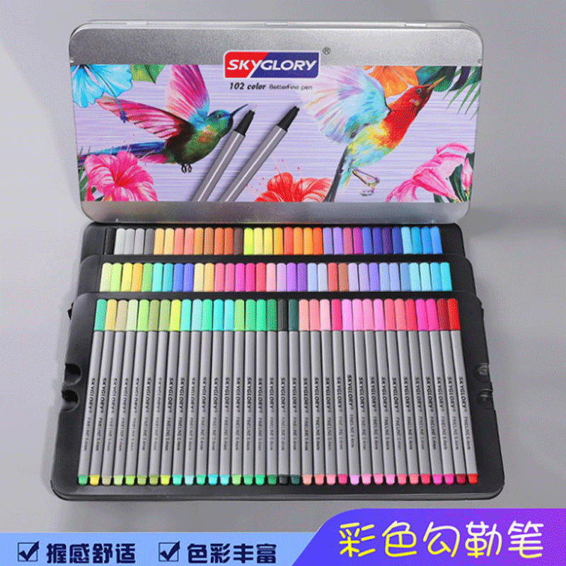 New Hook Line Pen 0.4mm Fine Sign Pen Iron Boxed Stationery Neutral Color Hook Line Pen Customizable Logo