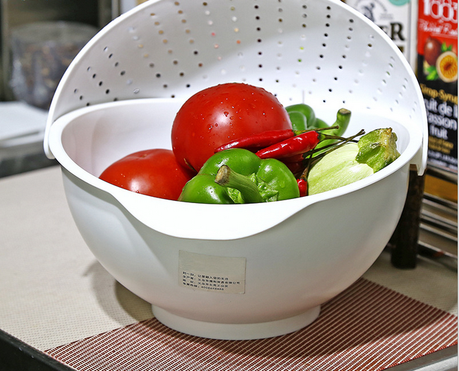 Washing basin environmental protection plastic basket Vegetable &amp; Fruit Lek drain basket of fruit storage basket
